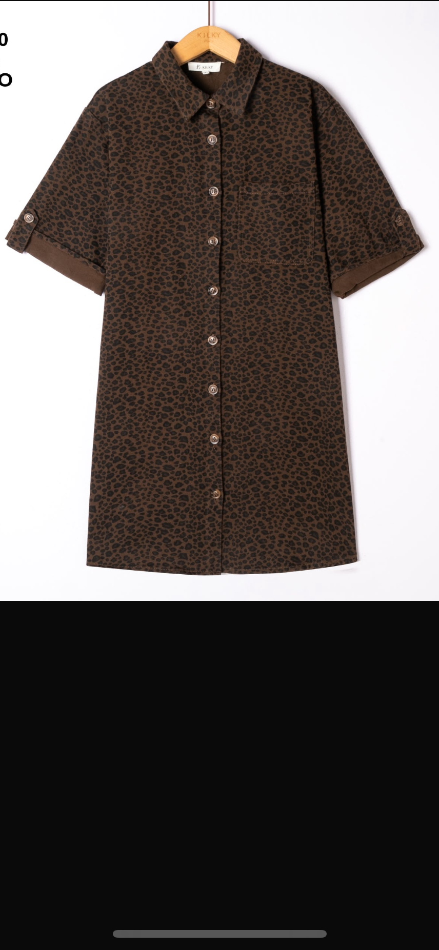 Leopard denim shirt dress