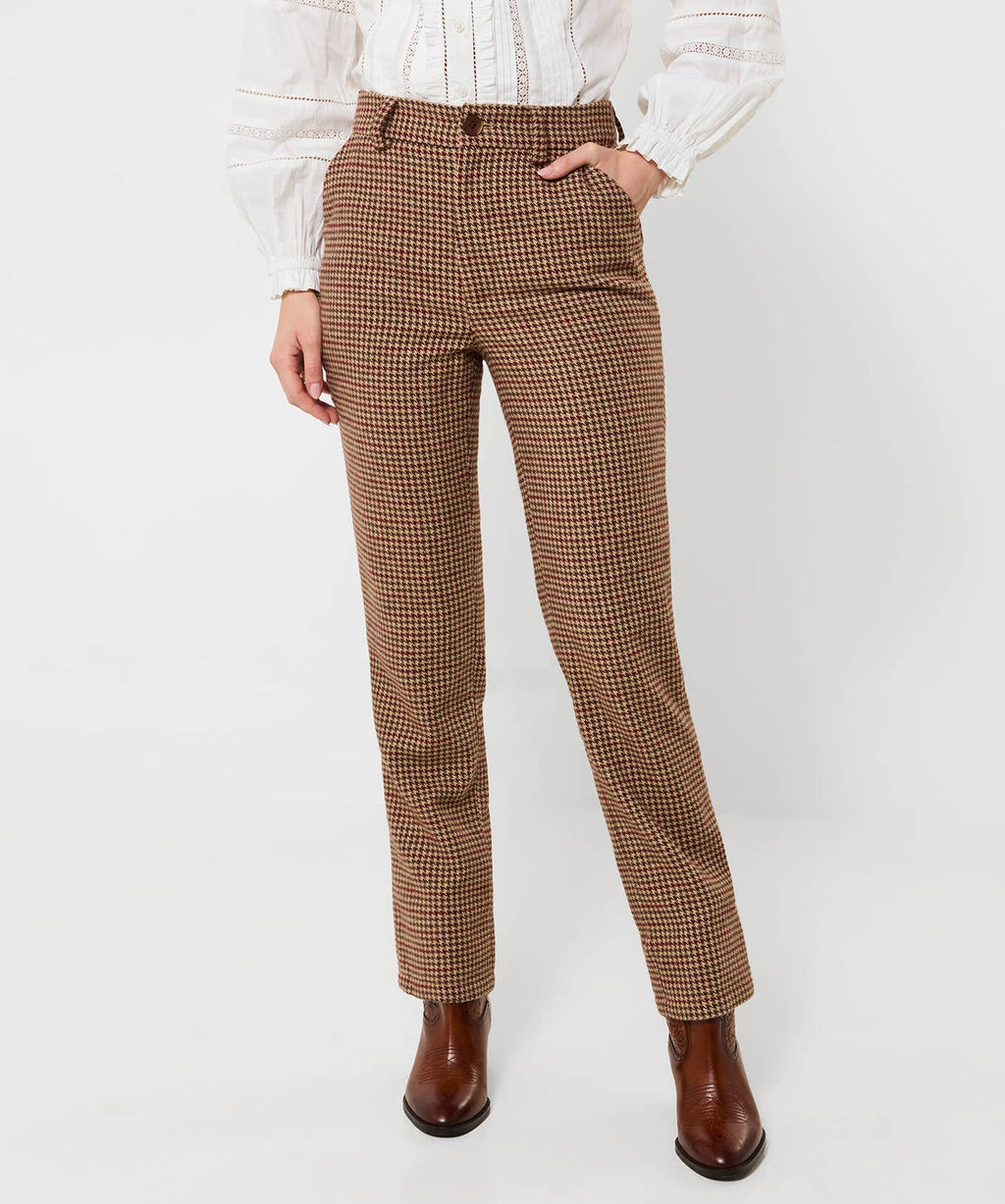 Lola Checked Cigarette Trouser: Multi / 74% Polyester, 20% Acrylic, 4% Wool, 2% Polyamide / 16