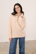 Cameron Quilted Quarter Zip - Irish Cream