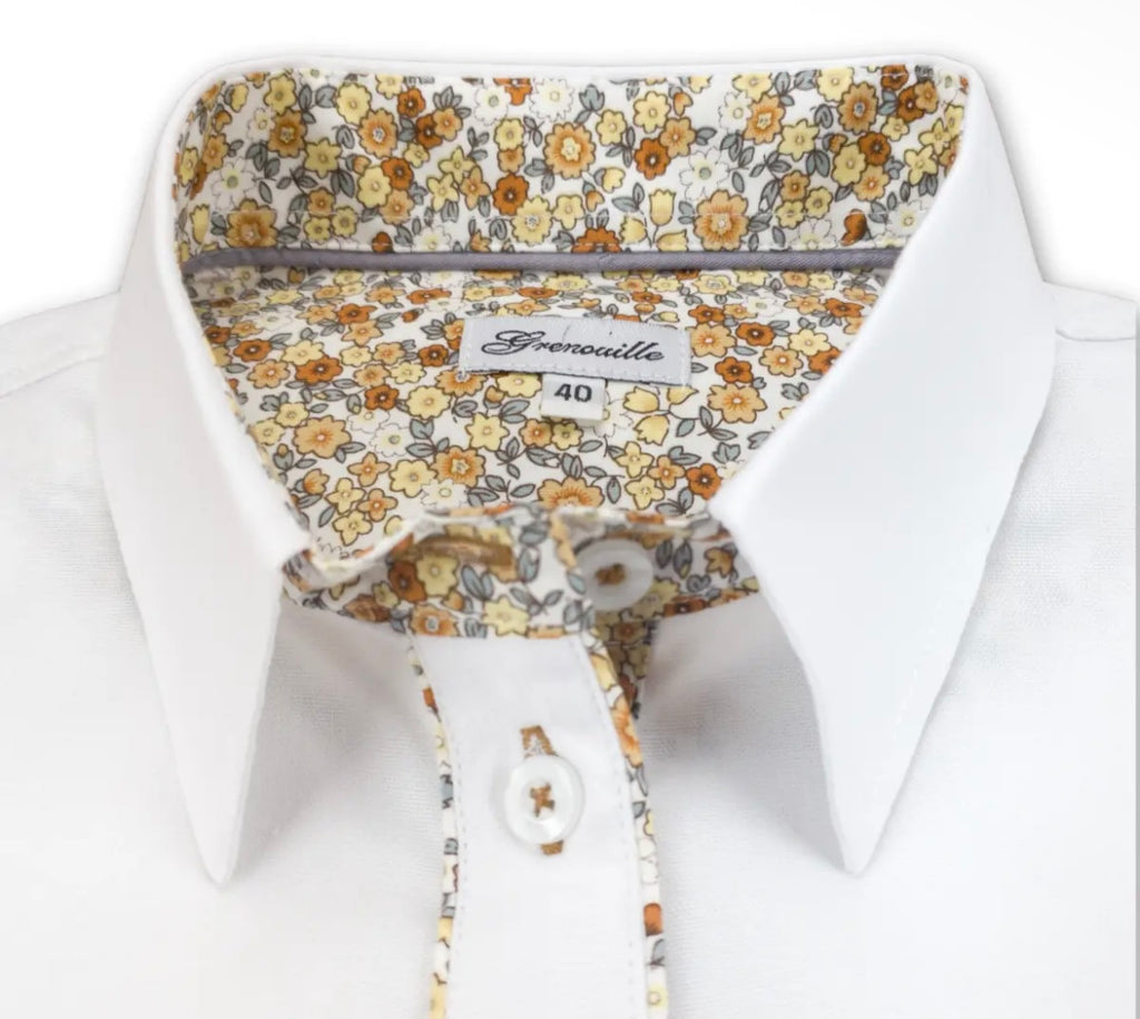Grenuoille white floral shirt