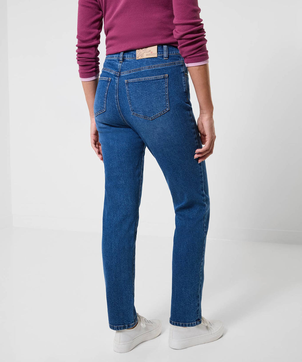 High Waisted Mom Jeans With Light Wash: Blue / 99% Cotton, 1% Elastane / 14S