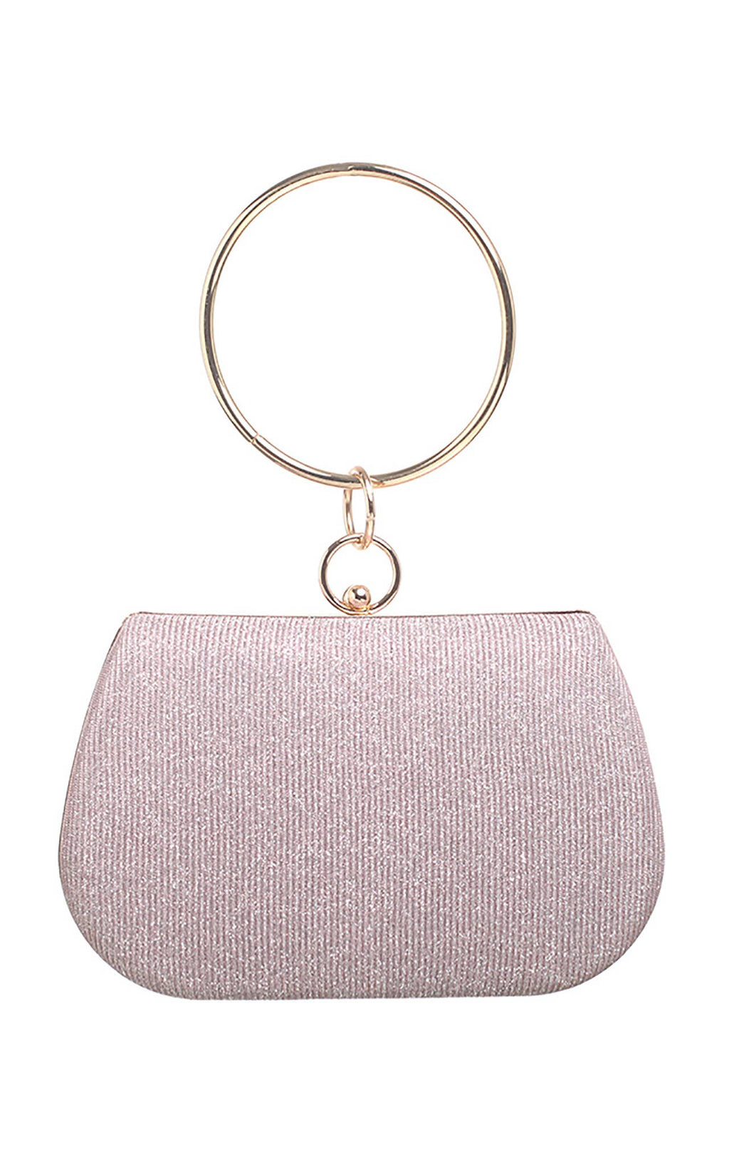 CIRCLE HANDLE EVEING CLUTCH BAG: Pink