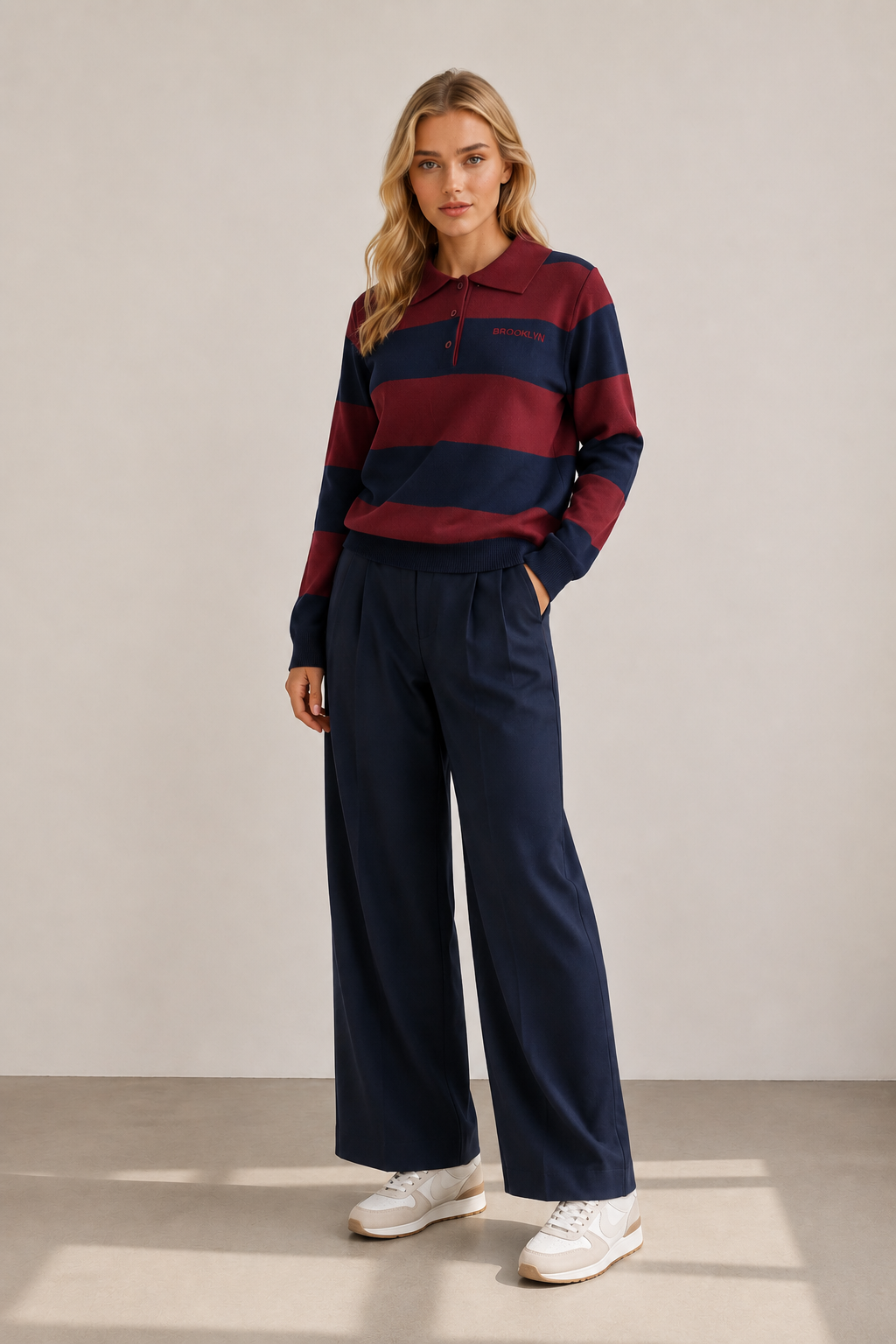 Navy/Burgundy Rugby Sweater