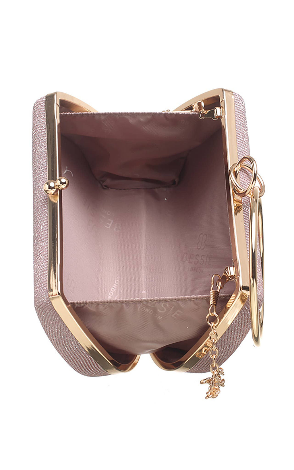 CIRCLE HANDLE EVEING CLUTCH BAG: Pink