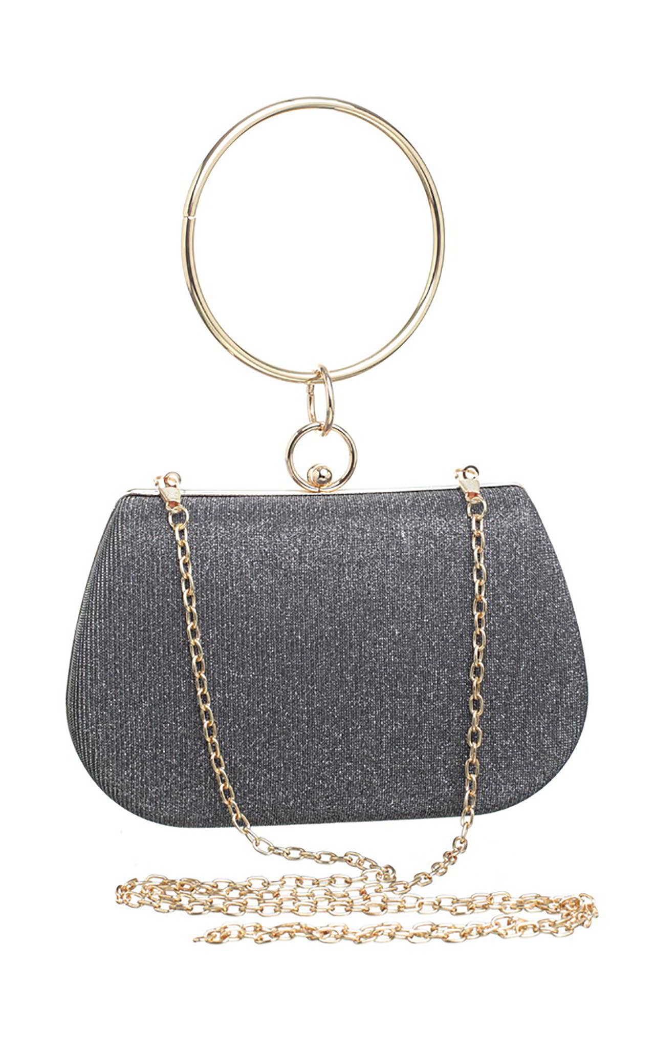 CIRCLE HANDLE EVEING CLUTCH BAG: Pink