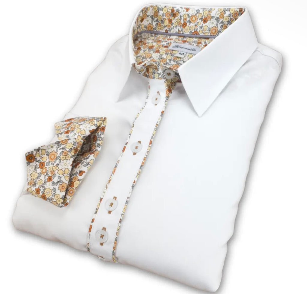Grenuoille white floral shirt