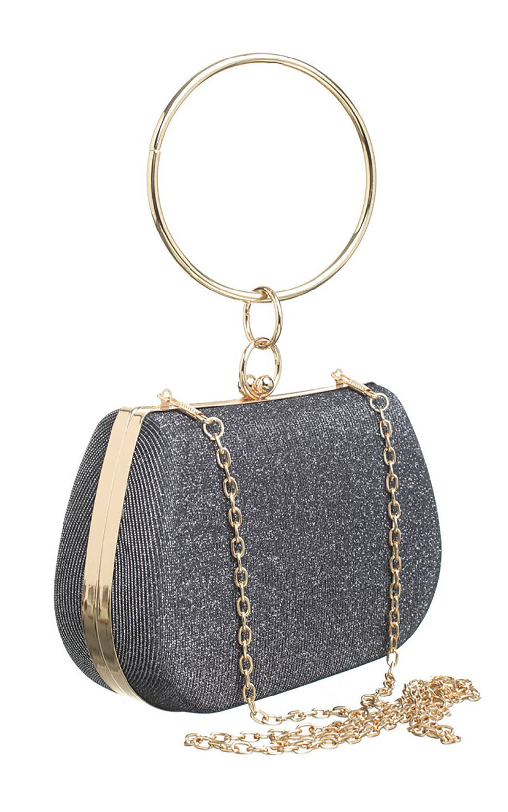 CIRCLE HANDLE EVEING CLUTCH BAG: Pink