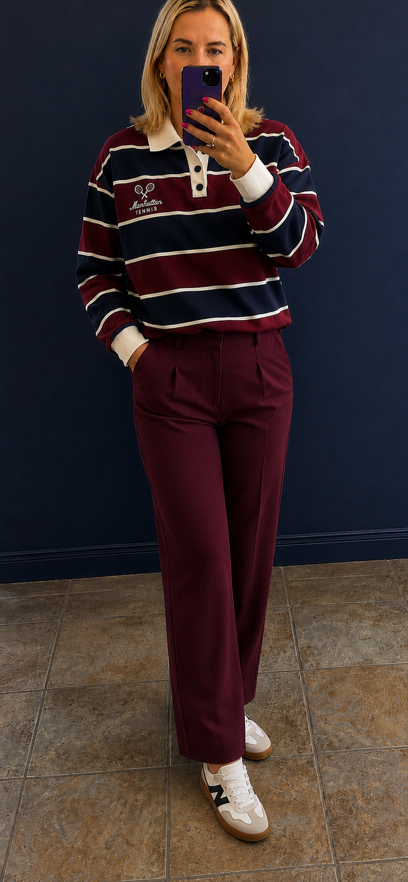 Burgundy rugby sweater