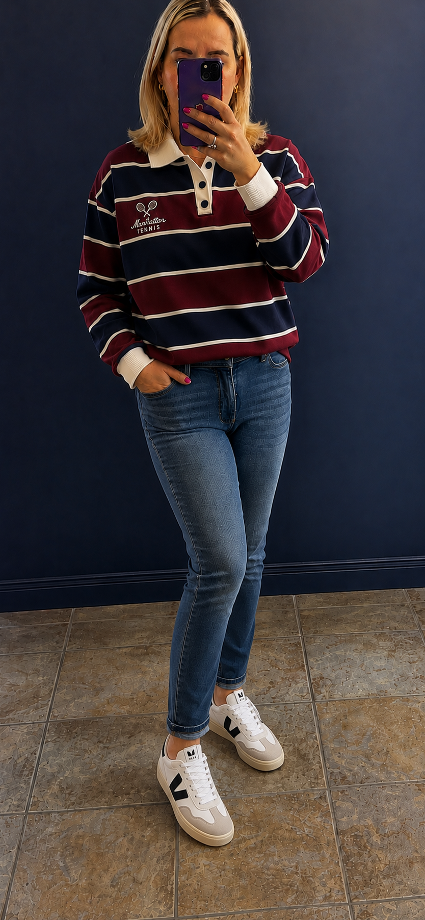 Burgundy rugby sweater