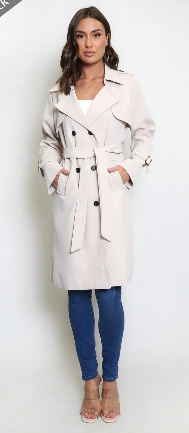 Cream trench coat