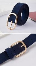 Classic navy faux leather belt