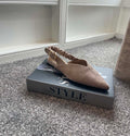 Beige flat slingbacks