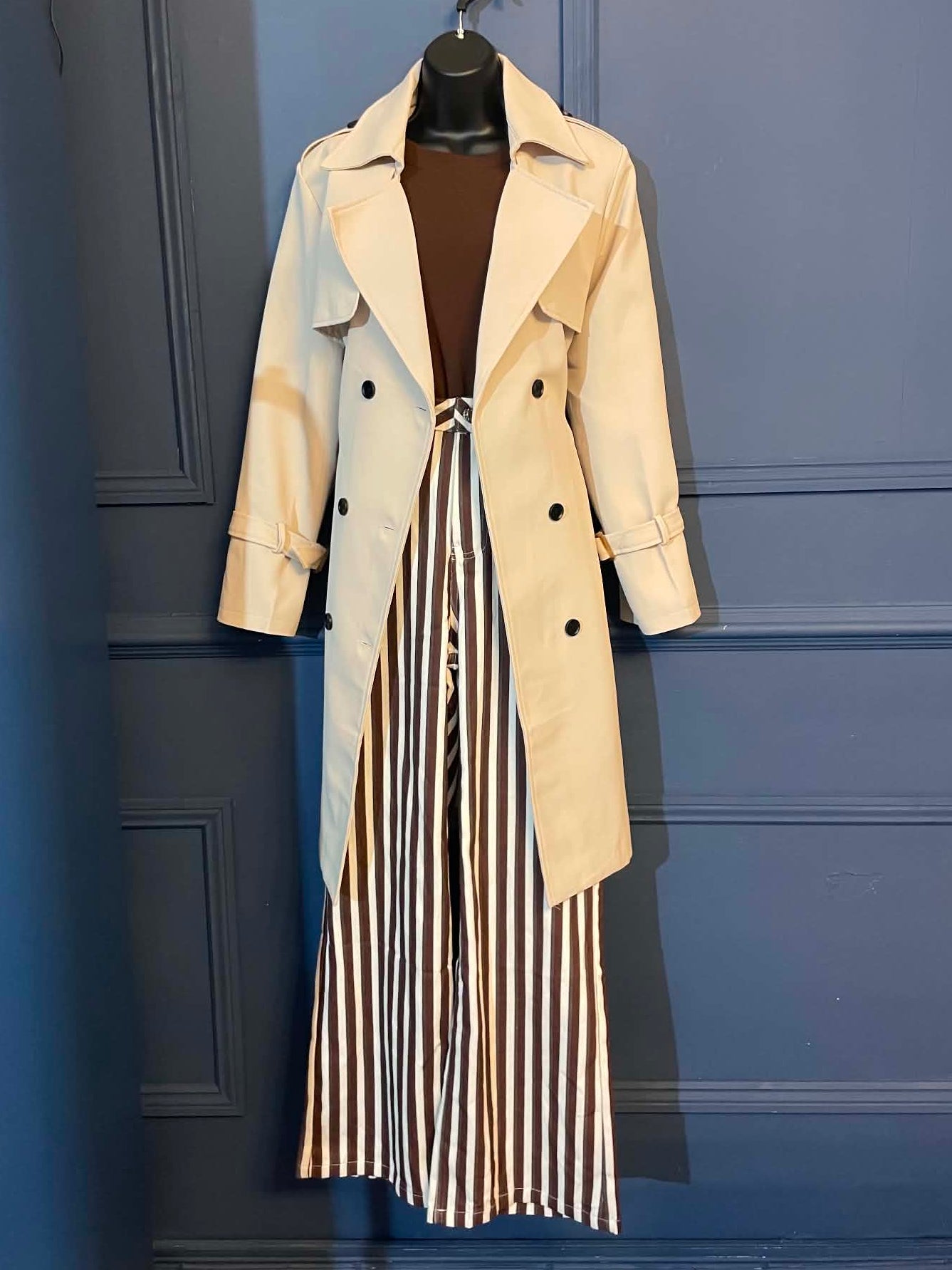 Cream trench coat