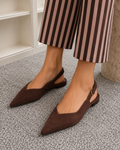 Choclate flat slingbacks