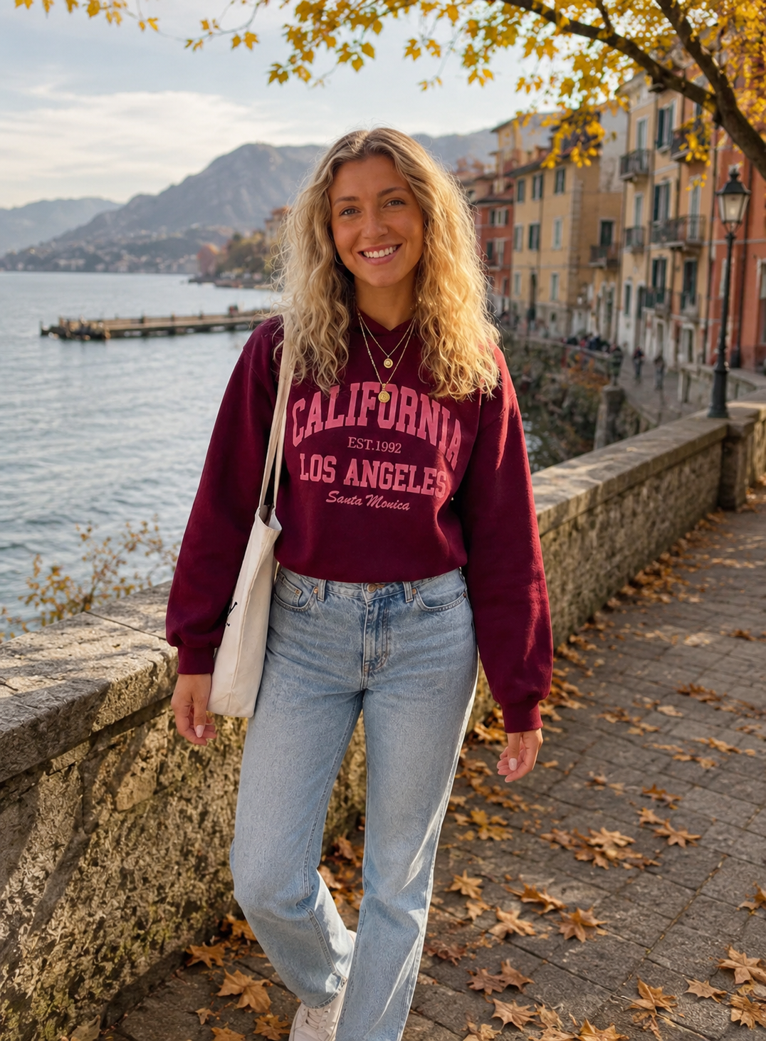 CALIFORNIA SLOGAN SWEAT HOODIE