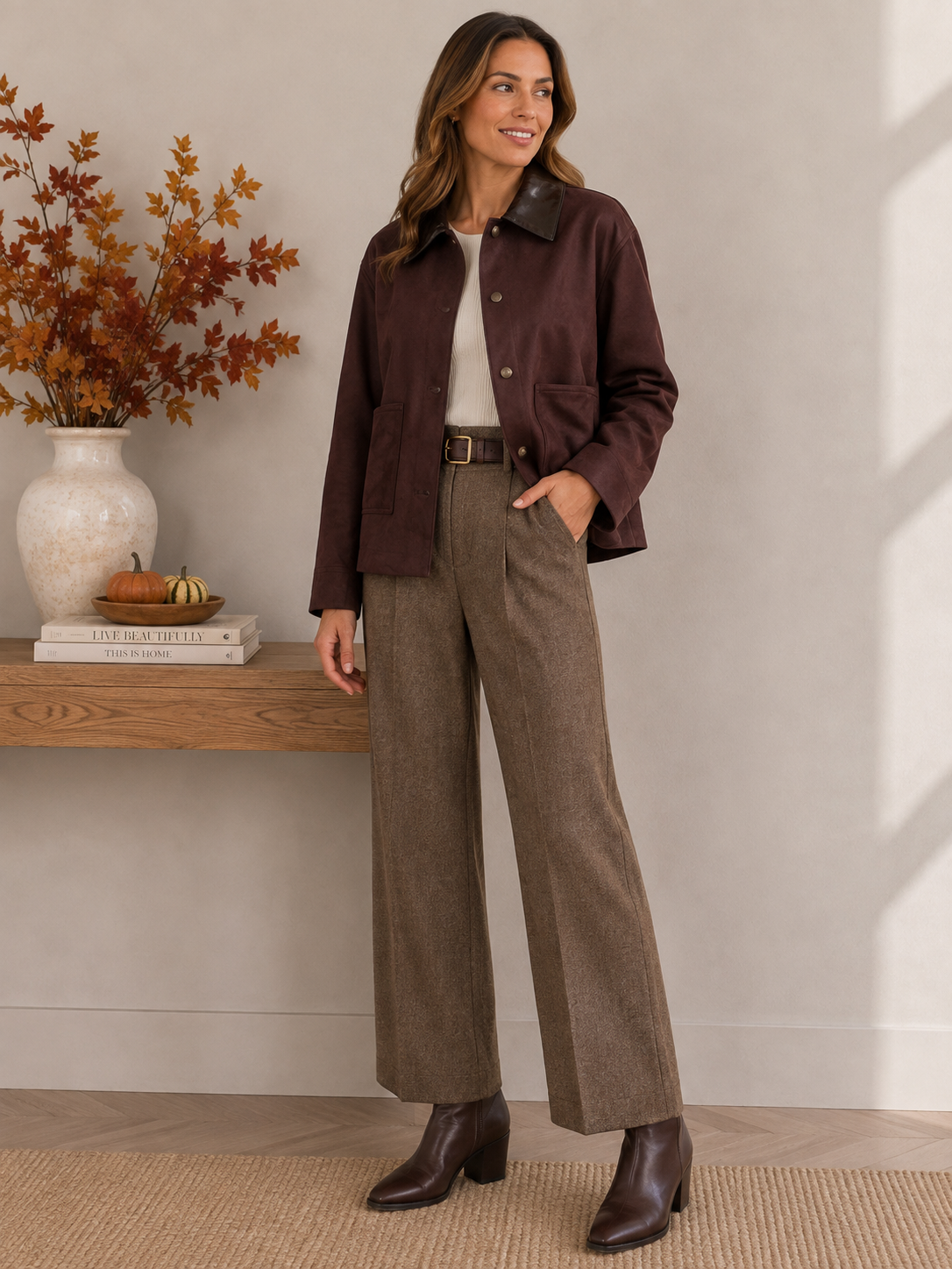 Faux suede jacket cafe
