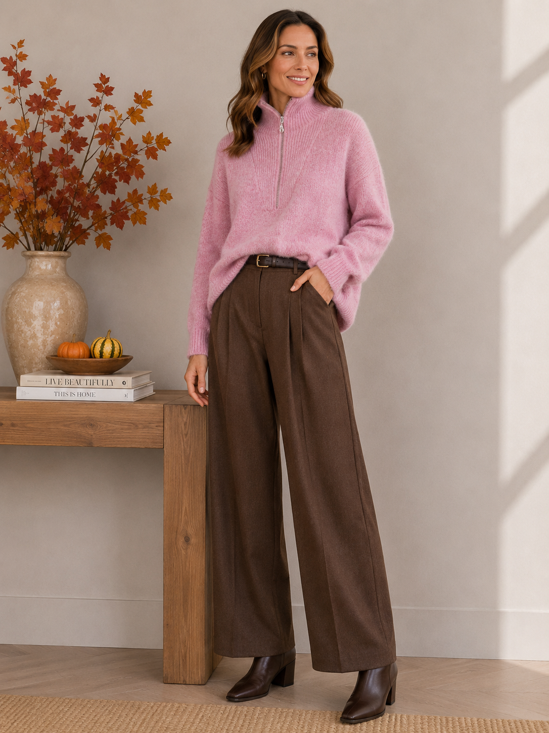 Kilky 1/4 zip pink