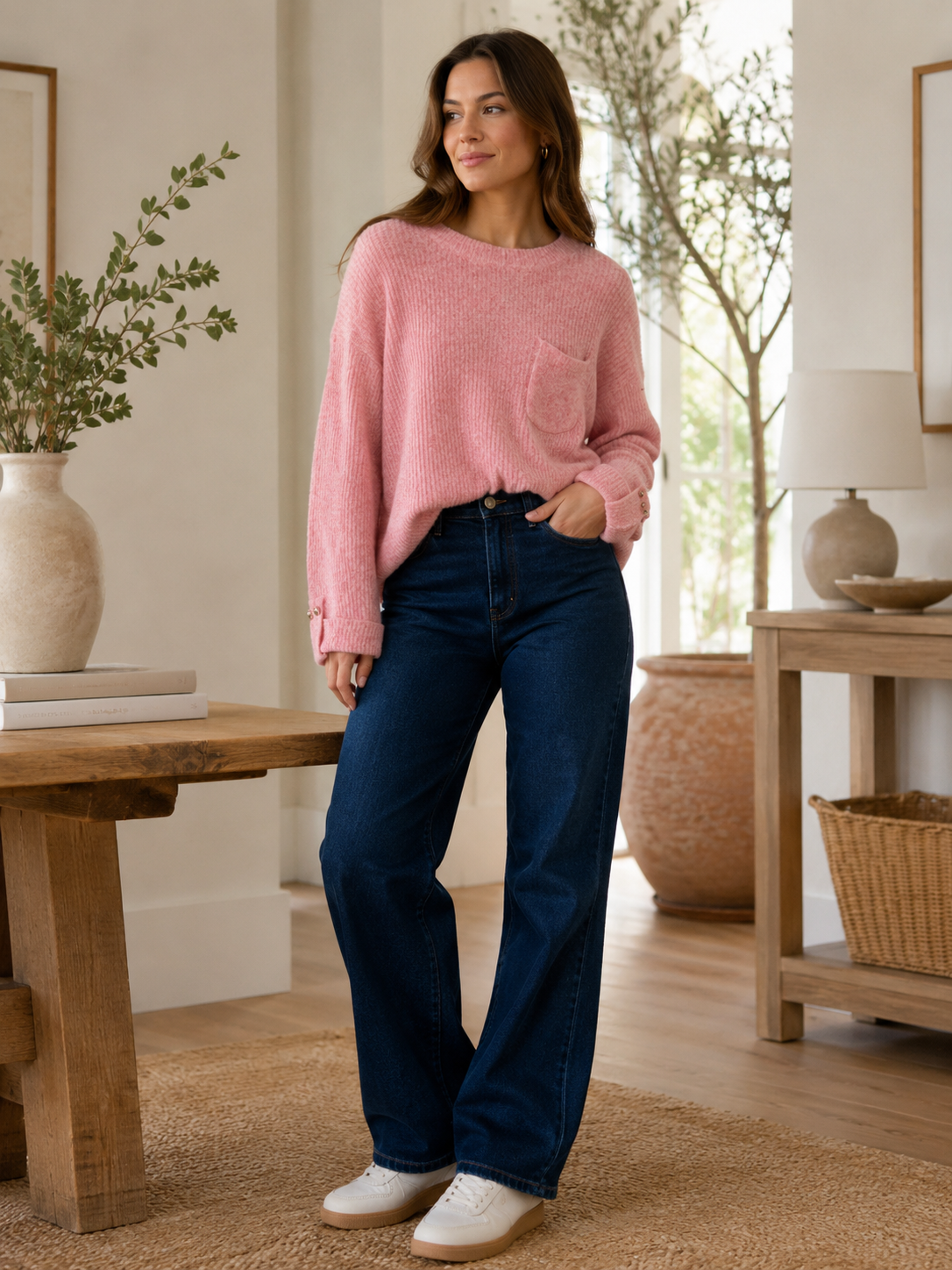 Pink knit jumper