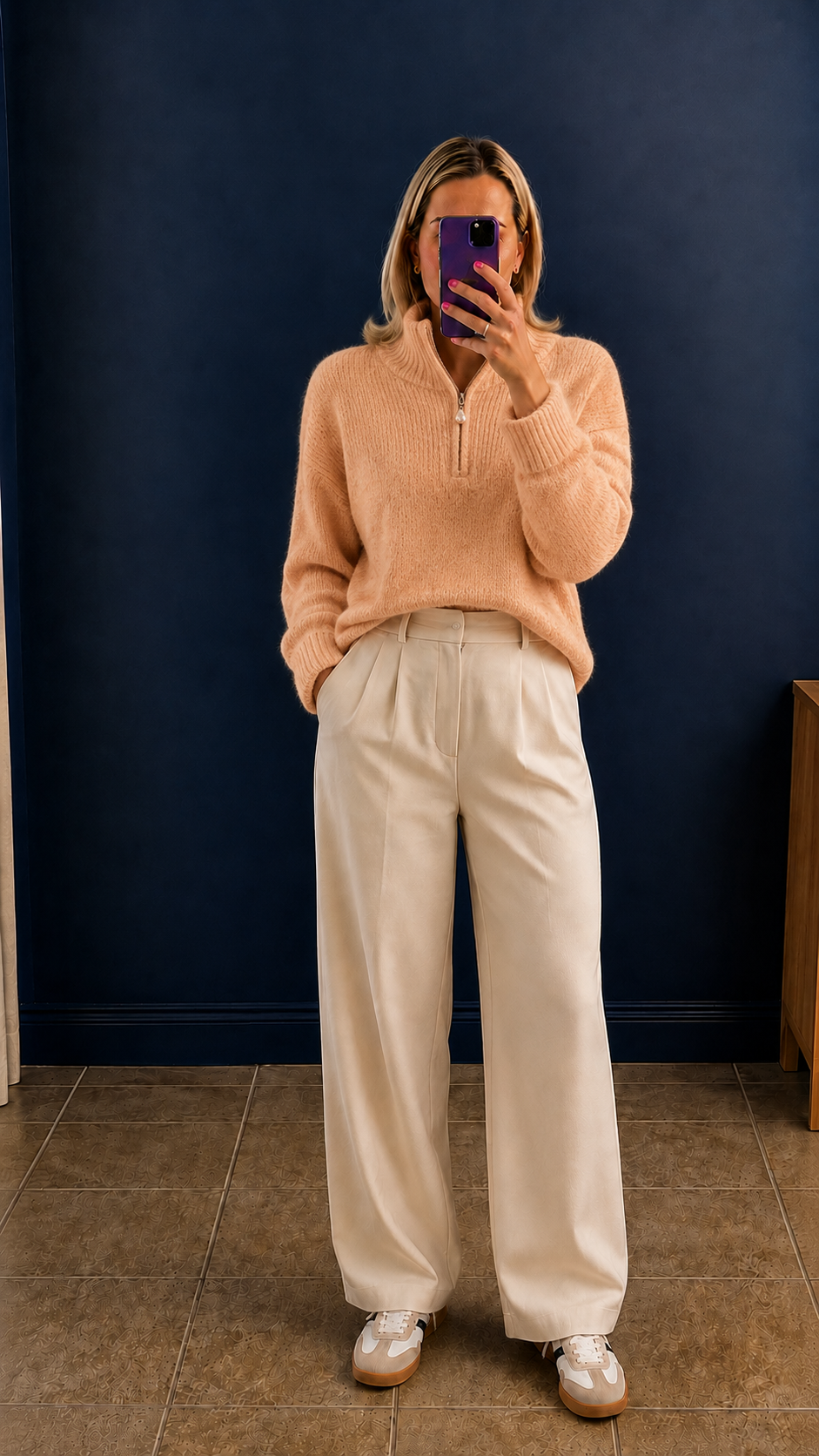 Kilky 1/4 zip coral