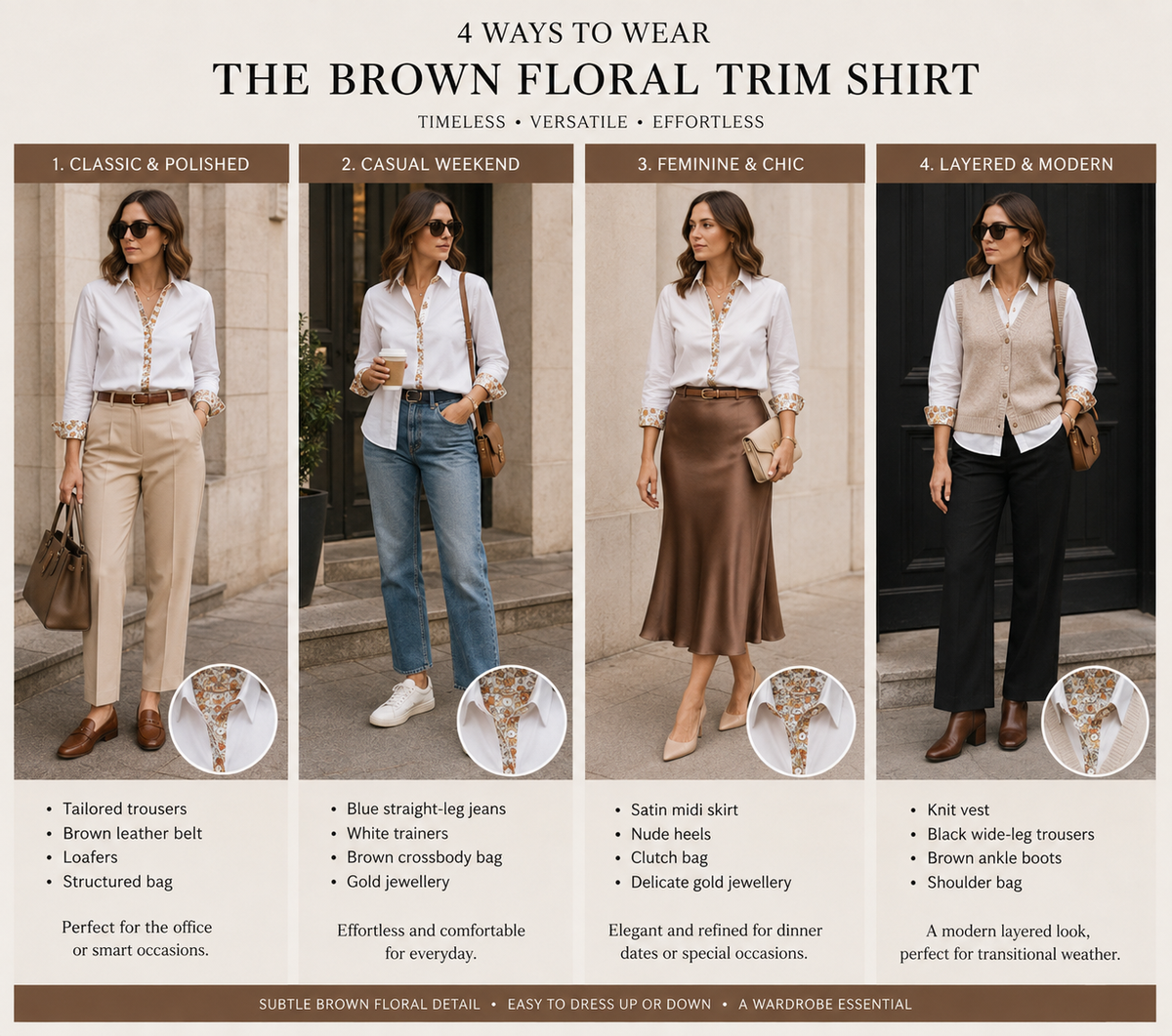 Grenuoille white floral shirt
