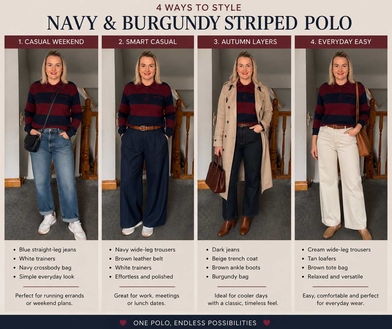 Navy/Burgundy Rugby Sweater