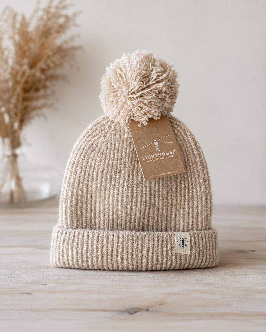 Irish Cream Pom-Pom Beanie