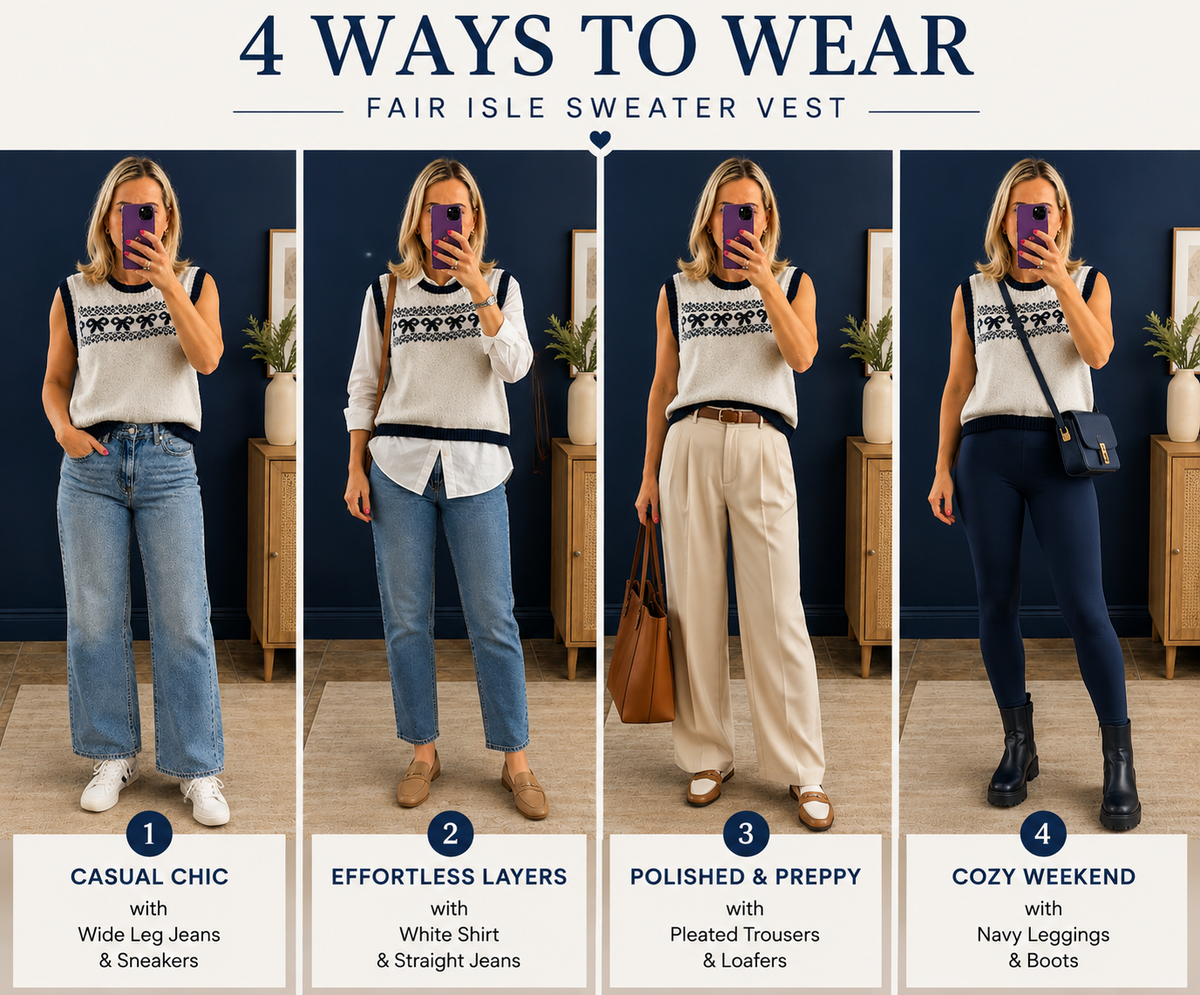 Navy bow knitted vest