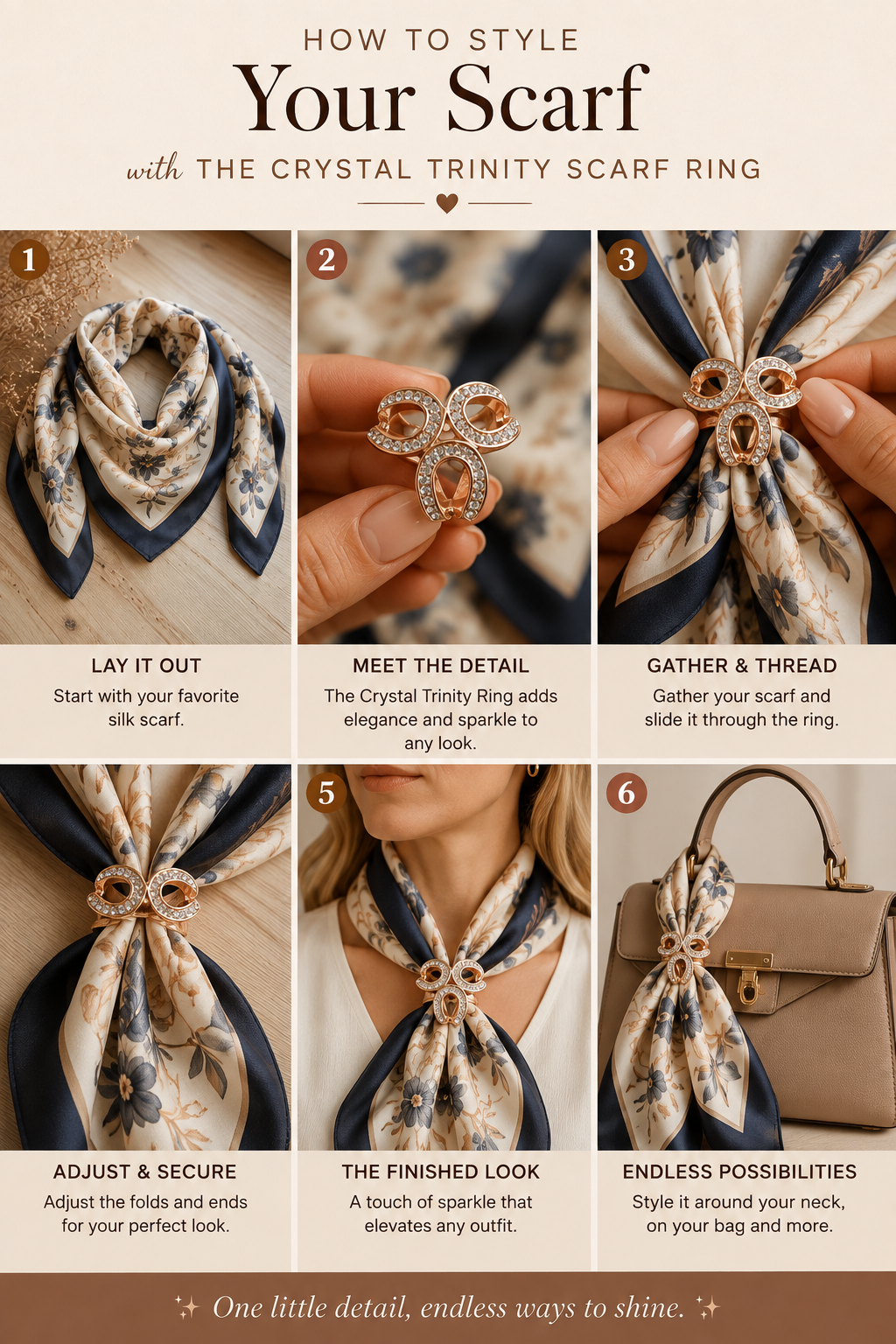 Sparkle Scarf Buckle – Gold