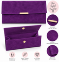 Elegant Purple Faux Suede Clutch