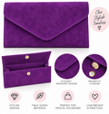 Purple Faux Suede Envelope Clutch