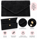 Black Suede Envelope Clutch