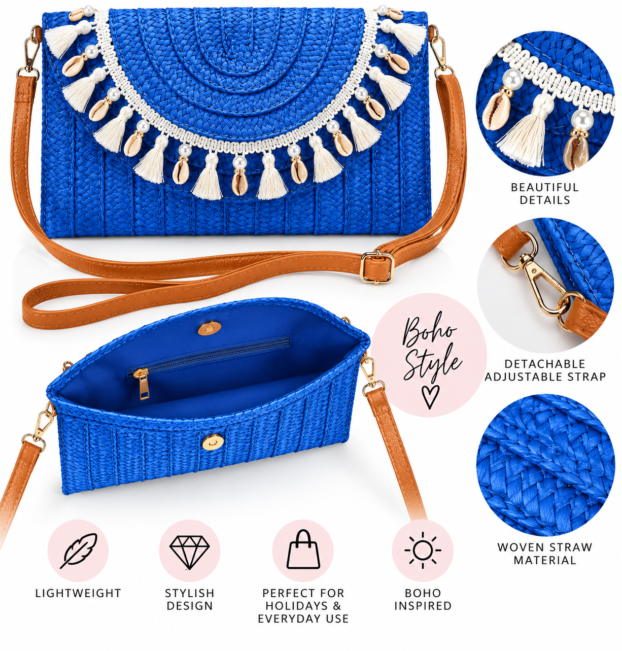 Woven Boho Crossbody Bag