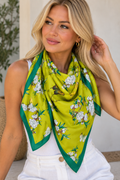 Luxury Floral & Butterfly Satin Neck Scarf
