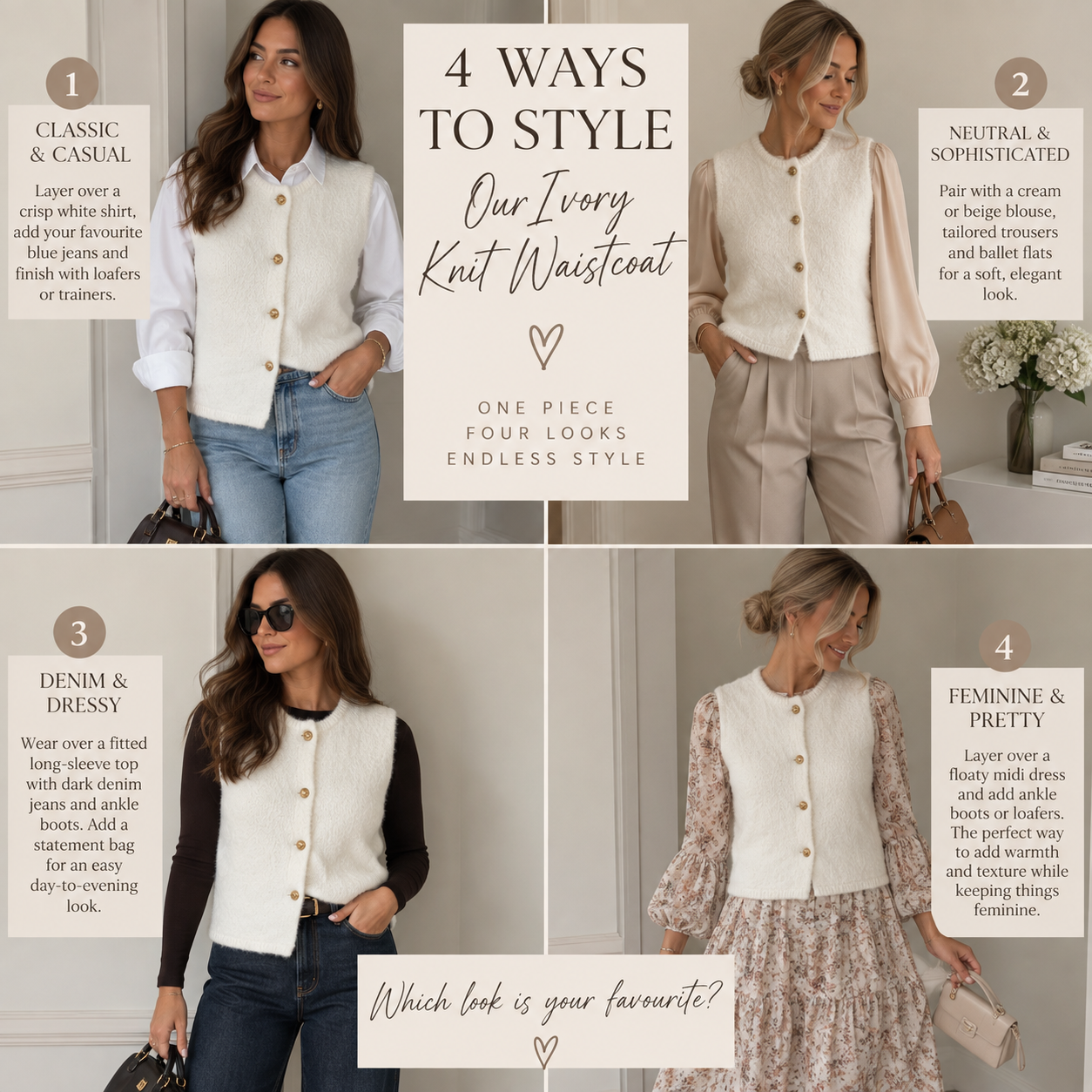 Ivory Knit Waistcoat