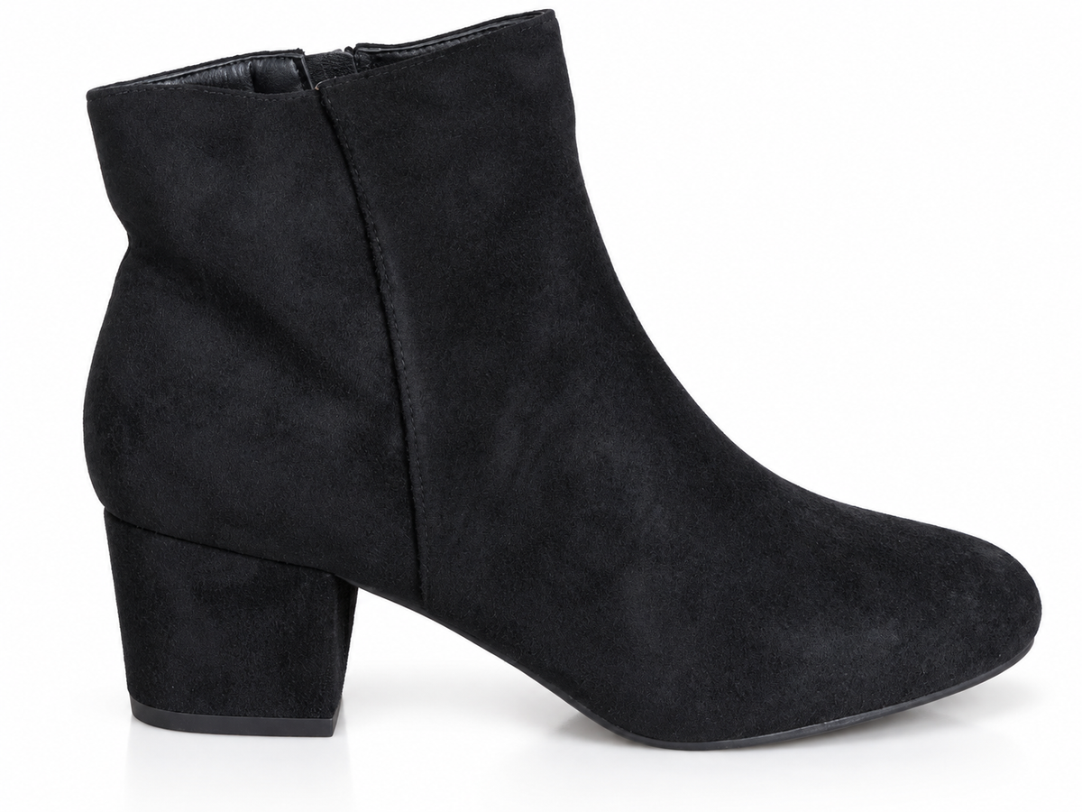 Faux suede black boots