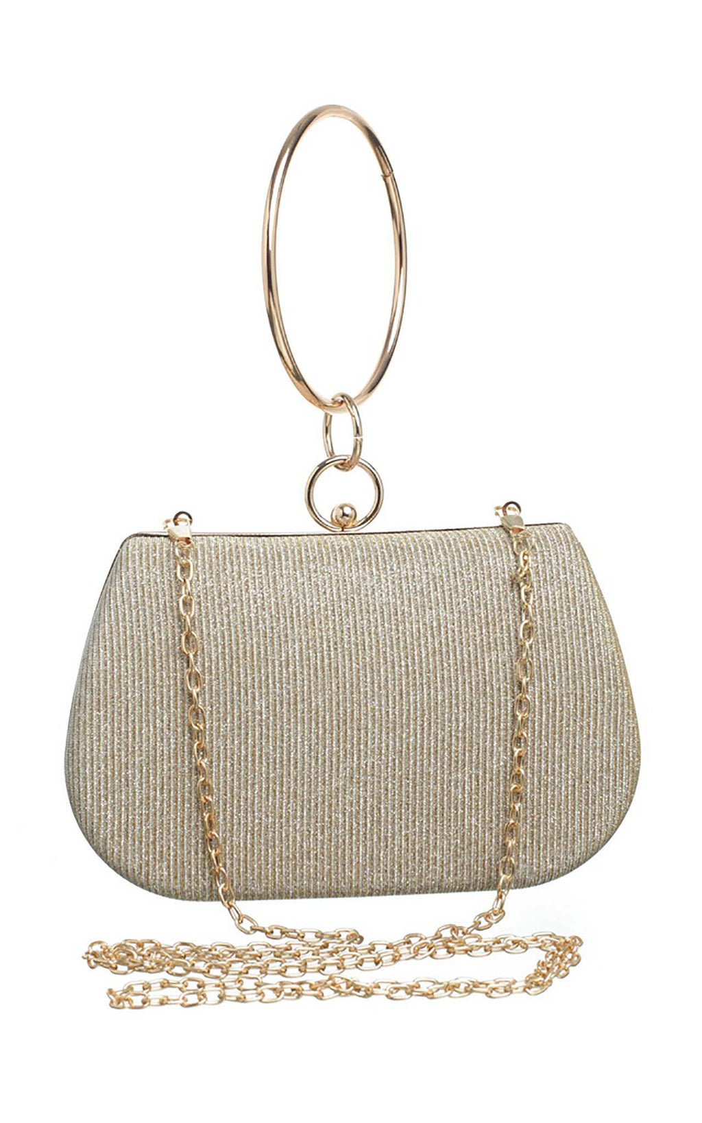 CIRCLE HANDLE EVEING CLUTCH BAG: Pink