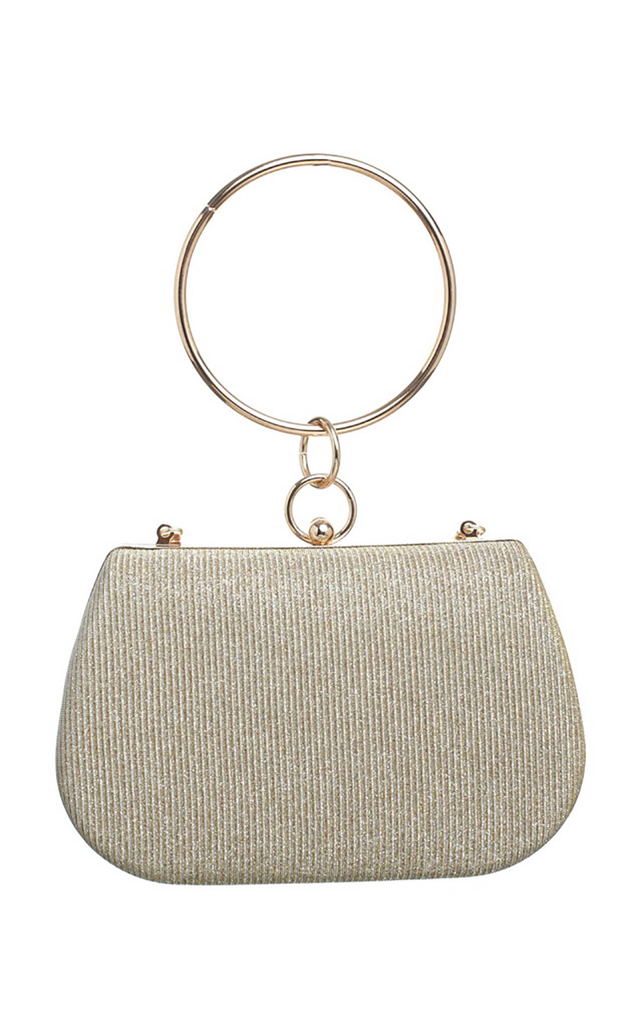 CIRCLE HANDLE EVEING CLUTCH BAG: Pink