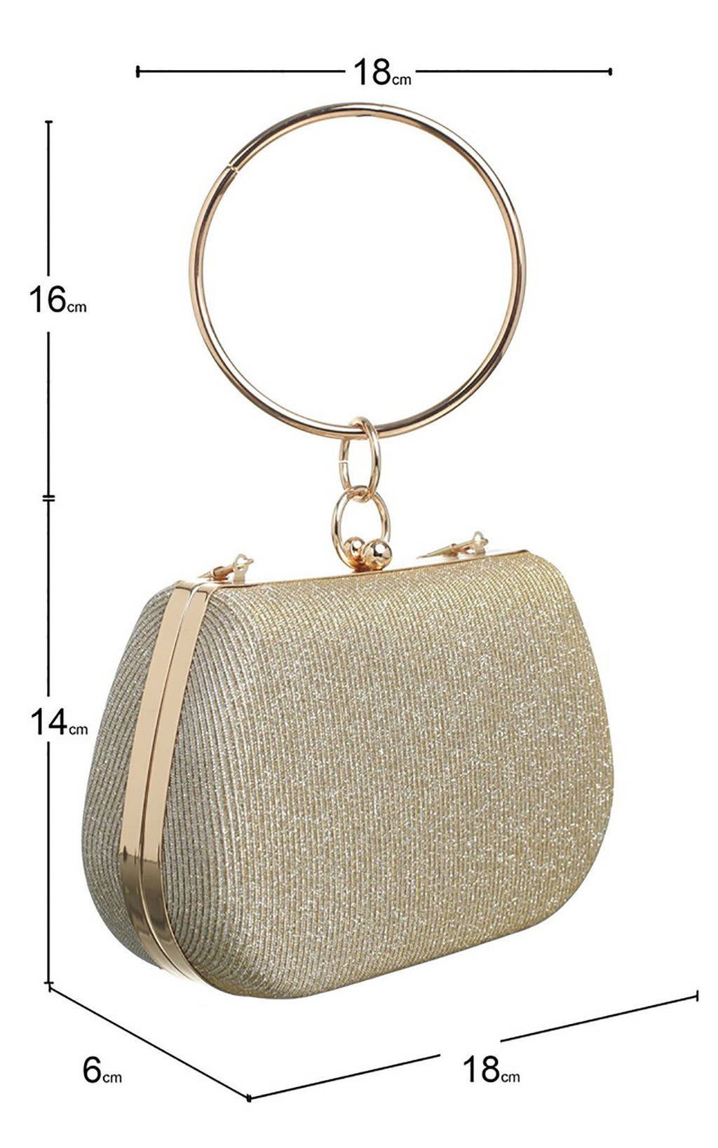 CIRCLE HANDLE EVEING CLUTCH BAG: Pink