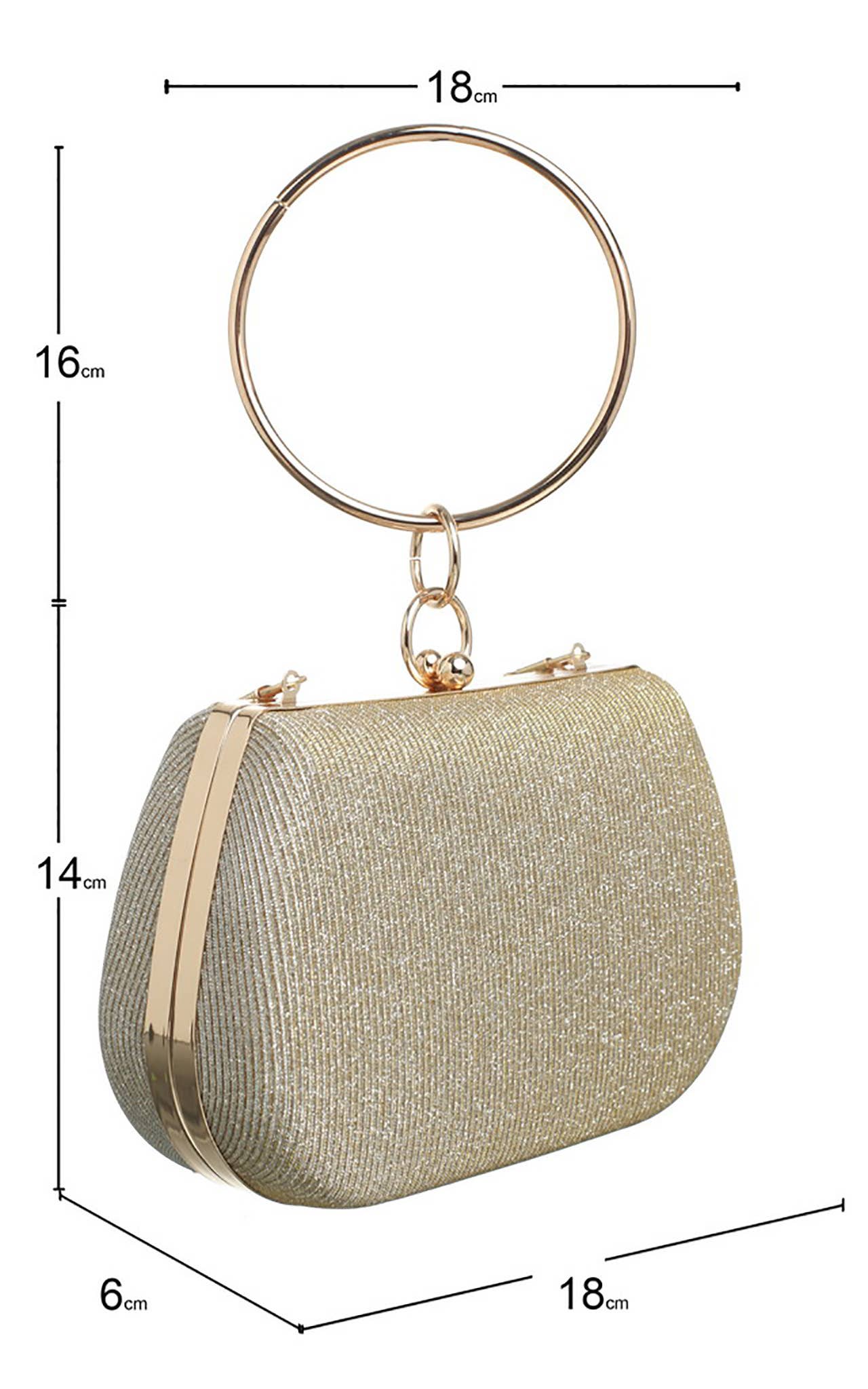 CIRCLE HANDLE EVEING CLUTCH BAG: Pink