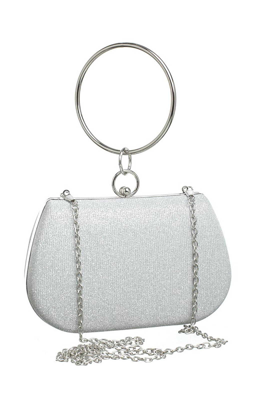 CIRCLE HANDLE EVEING CLUTCH BAG: Pink