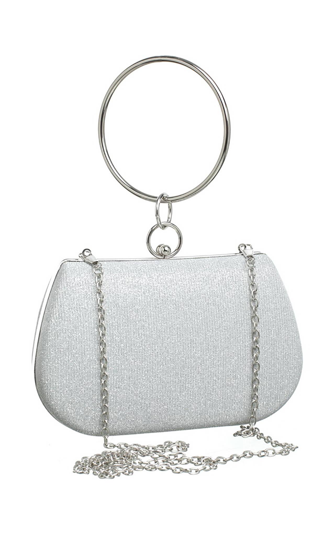 CIRCLE HANDLE EVEING CLUTCH BAG: Pink