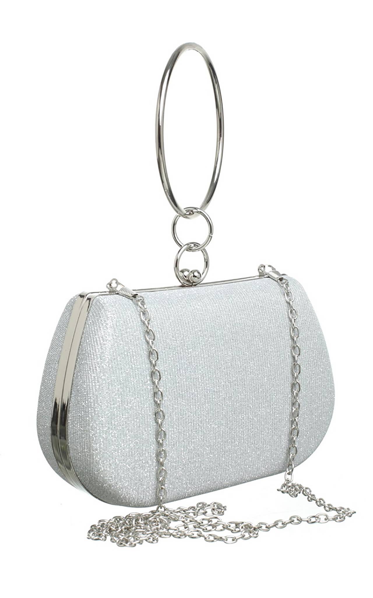 CIRCLE HANDLE EVEING CLUTCH BAG: Pink
